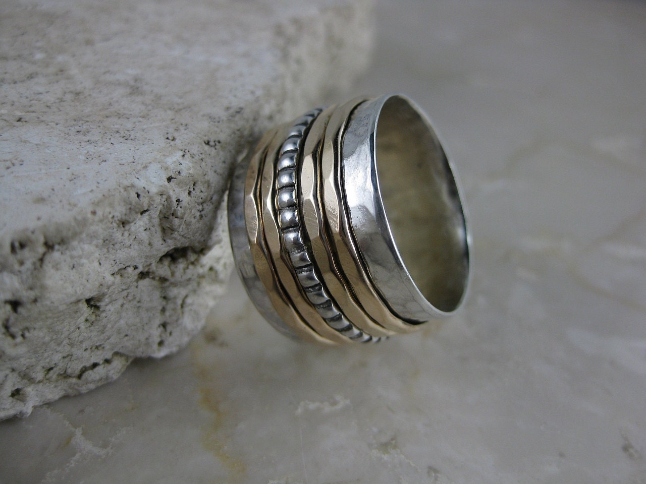 Silver Spinner Ring with Five Spinners