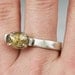 Rutilated Quartz Engagement Ring Solitaire Modern Recycled Sterling Silver