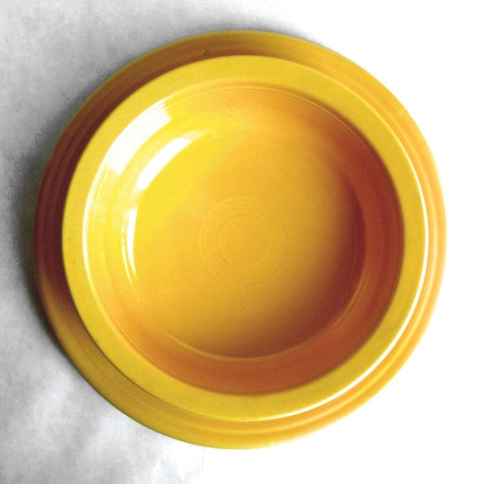 Yellow Fiestaware Dishes Nappy Bowl & Chop Plate Serving Platter Dish Vintage Fiesta Ware Kitchen Set Genuine Original Homer Laughlin Dishes