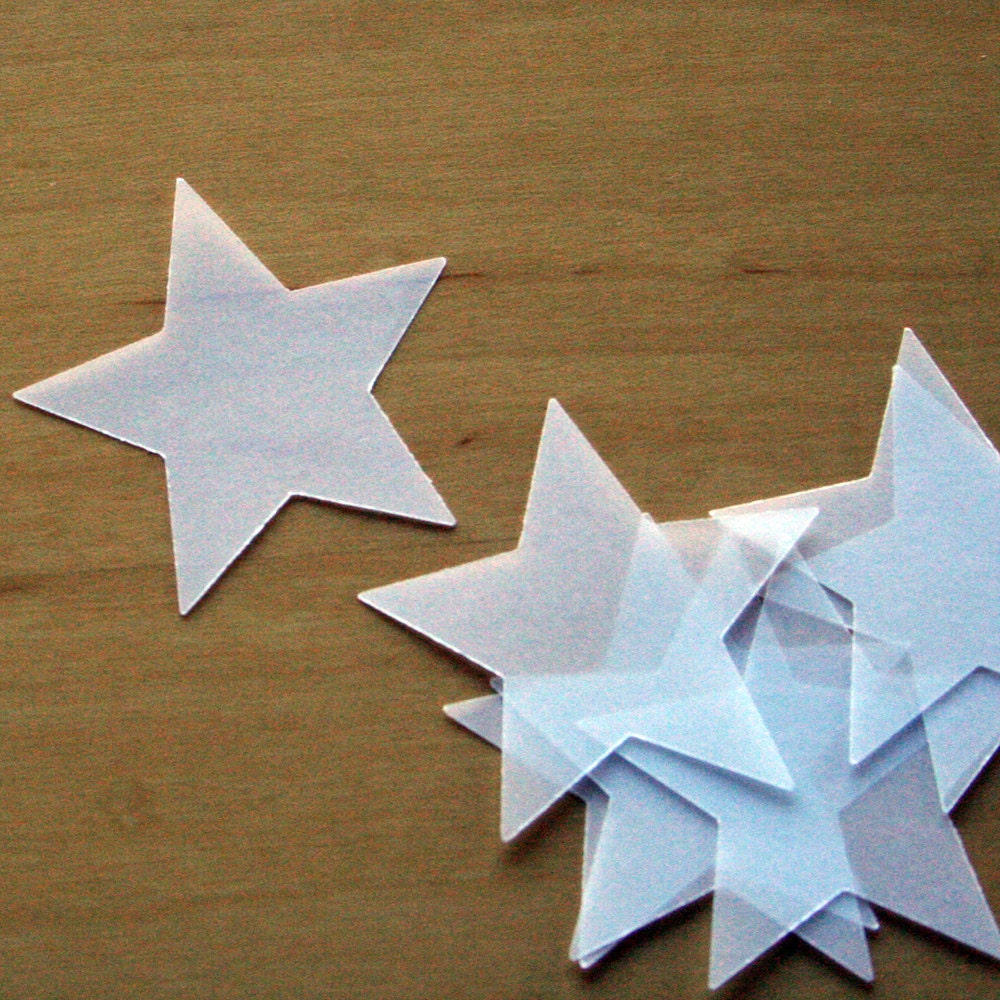 paper stars, vellum, set of 20