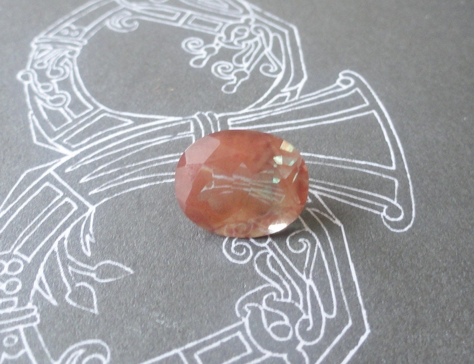 Loose Oval Reddish Green Andesine Sunstone Gemstone 3.8cts