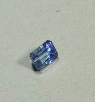Bi-Color Natural Tanzanite Emerald Cut set in Sterling Silver Solitaire 1ct 7x5mm