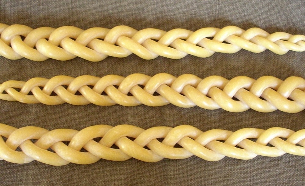 braided beeswax Havdallah candle - 3 wick