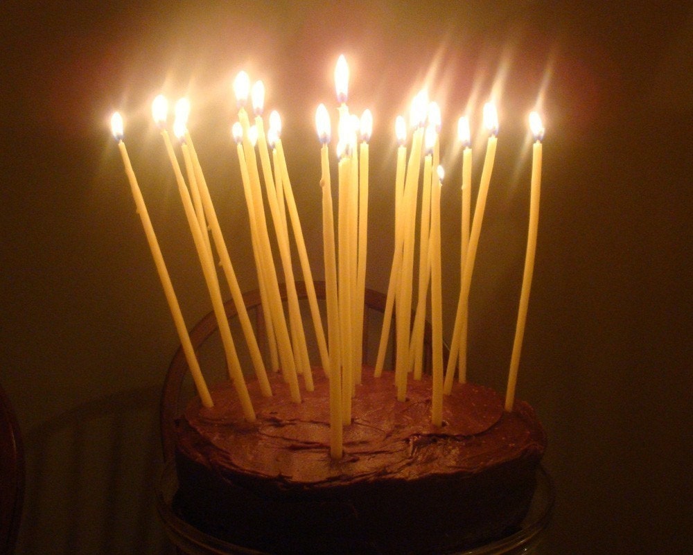 beeswax birthday candles - pack of 20