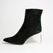 VTG Avant Garde Black Suede Lucite Wedge Ankle Boots 8