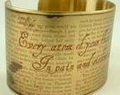 Jane Eyre by Charlotte Bronte Brooding Literary Art Brass Cuff Bracelet