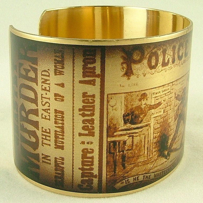 London's Jack The Ripper Macabre Brass Cuff