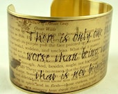Oscar Wilde Literary Witty Quote Brass Cuff Bracelet - 'That is not being talked about'