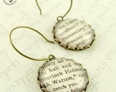 Sleuthing Sherlock Holmes Earrings - Elementary - Literary Book Quote Jewelry