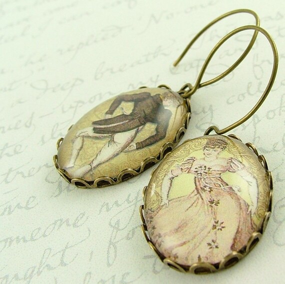 Regency Dancing 'Elizabeth Bennet and Mr Darcy' Pride and Prejudice Earrings - Jane Austen Literary  Jewelry