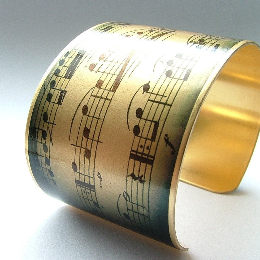 Cuff Bracelet in Brass Love Music - Musical Sensational Concerto Jewelry