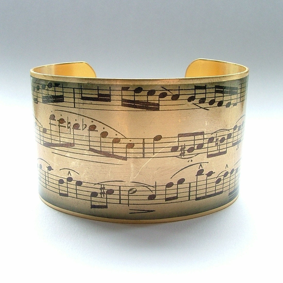 Cuff Bracelet in Brass Love Music - Musical Sensational Concerto Jewelry