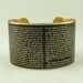 Jane Austen Pride and Prejudice Literary Brass Bracelet Cuff in Black