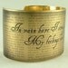 Cuff Bracelet Brass Pride and Prejudice by Jane Austen Jewelry Literary Mr Darcy In Vain