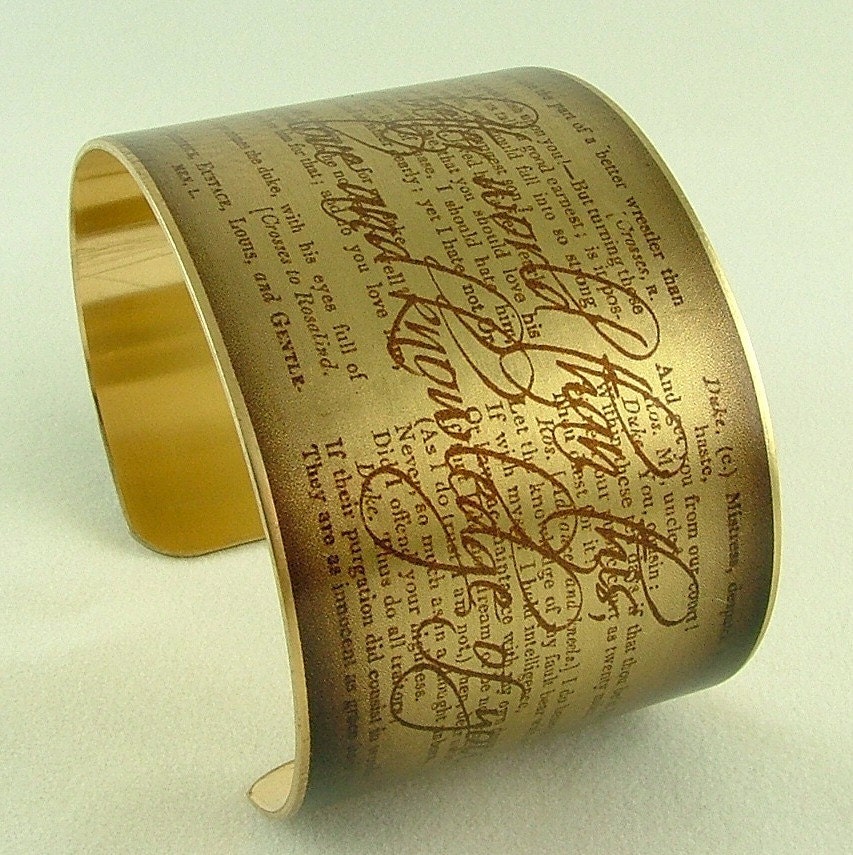 As You Like It Play by William Shakespeare 'Hereafter, In A Better World' Brass Cuff