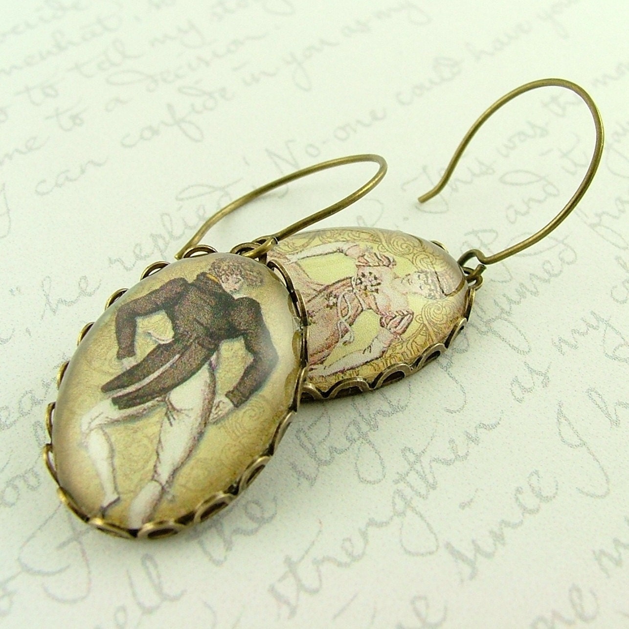 Regency Dancing 'Elizabeth Bennet and Mr Darcy' Pride and Prejudice Earrings - Jane Austen Literary  Jewelry