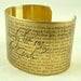 Homer's The Odyssey - Ancient Greek Poetry - Literary Brass Cuff Bracelet