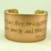 William Shakespeare Sonnet 18 'Compare Thee to a Summer's Day' Love Poem Literary Art Brass Cuff Bracelet