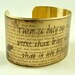 Oscar Wilde Literary Witty Quote Brass Cuff Bracelet - 'That is not being talked about'