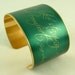 Jane Austen Quote - There's Nothing Like Staying Home For Real Comfort - Green Brass Cuff Bracelet