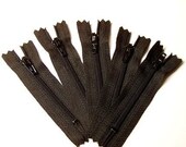 10 Black 4 Inch Zippers YKK Brand Color 580