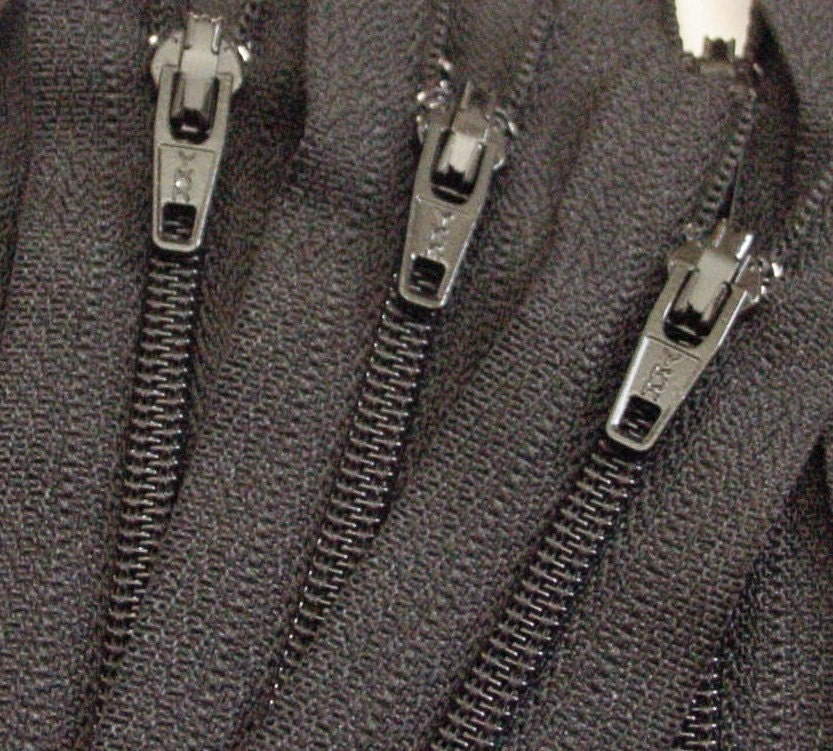 Ten Black 8 Inch Zippers YKK Brand Color 580