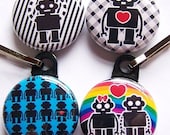 Robot Zipper Pulls Set of 4