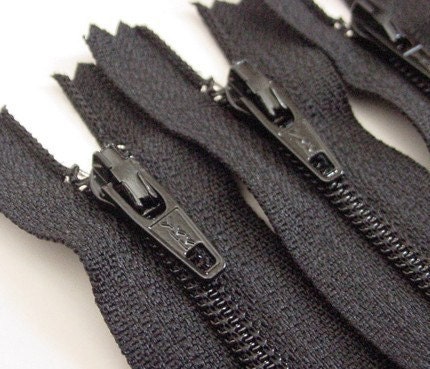 10 Black 6 Inch Zippers YKK Color 580