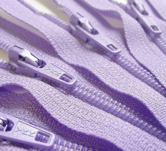 Ten 8 Inch Lavender YKK Zippers Color 553