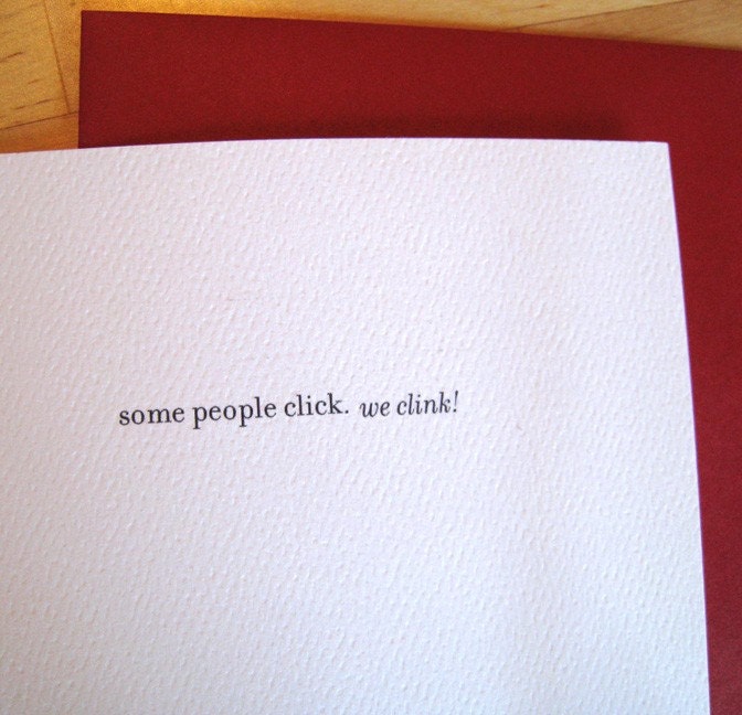 Clink - Greeting Card perfect for anniversary, wedding, saying i love you