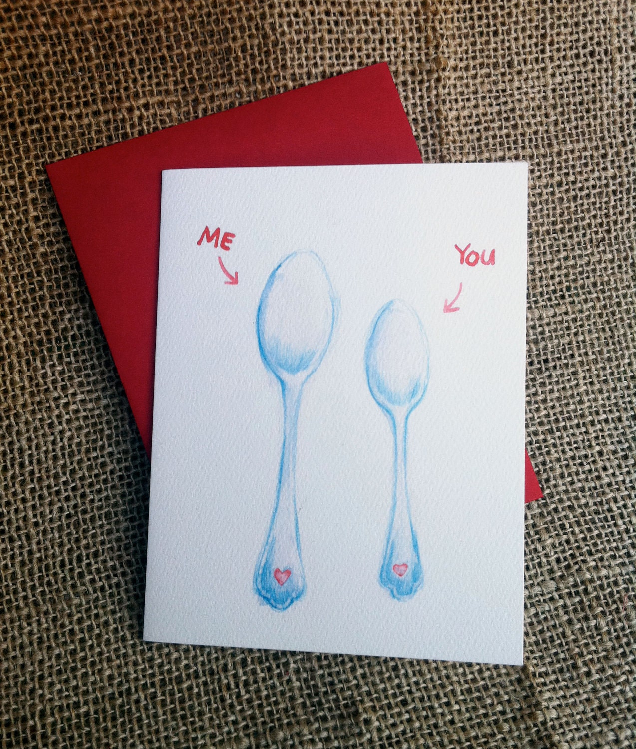 Let's Spoon - Greeting Card perfect for celebrating an anniversary, Valentine's Day, Love