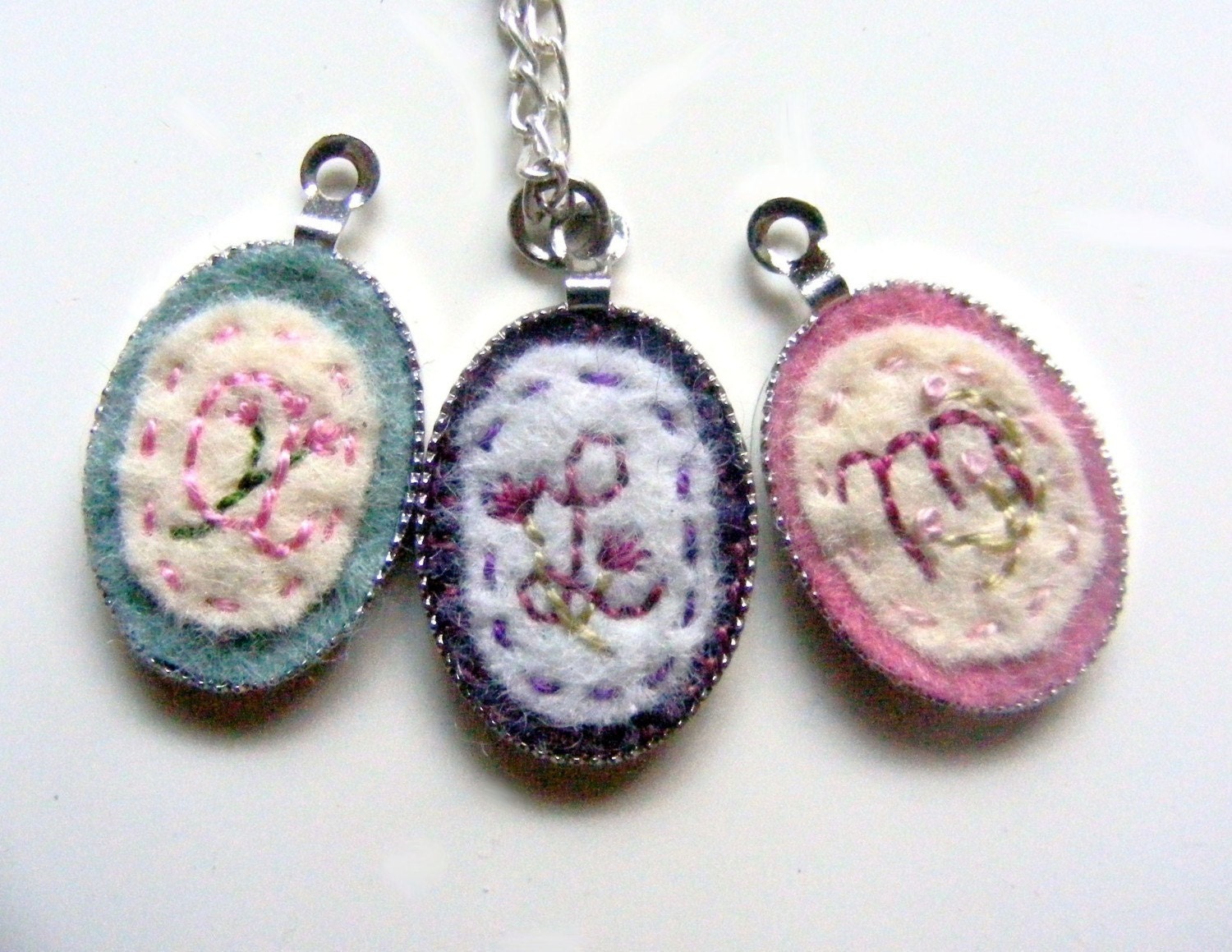 Tiny Felt Initial Pendant Necklace Pick Any Letter