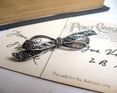 Marcasite Bow Brooch Sterling Silver Art Deco