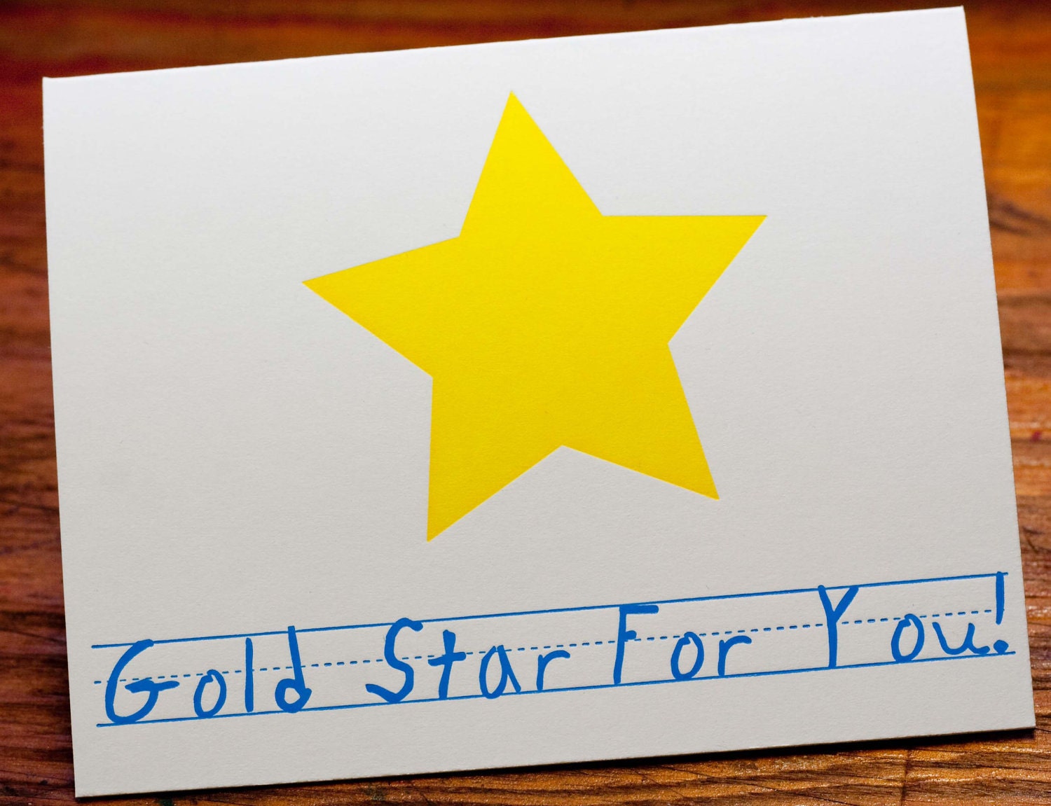 Good Job Letterpress School Card, Gold star