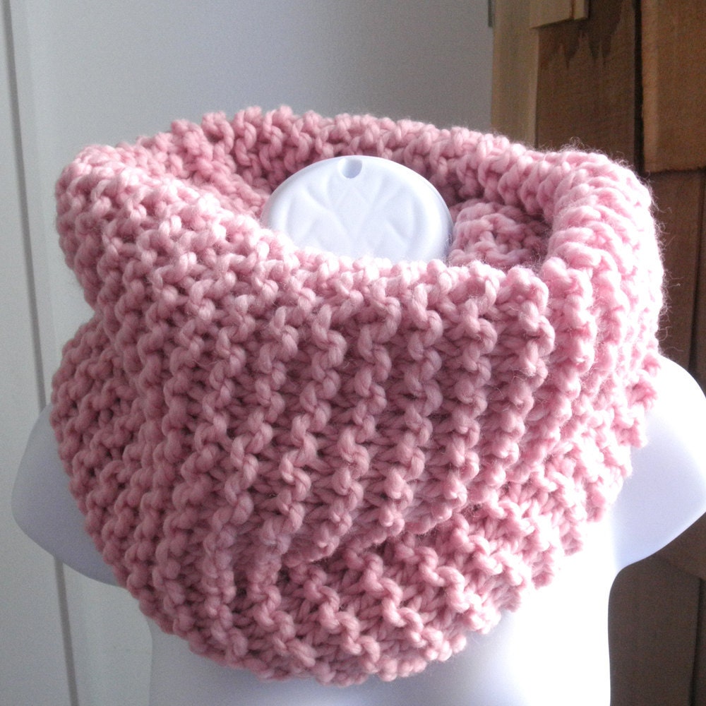 Sale Cowl - Knit Cowl - The Dreamer - PINK -- Ready to Ship - Pink Cowl - Etsy Knit Cowl - Chunky Cowl - Cowl Sale