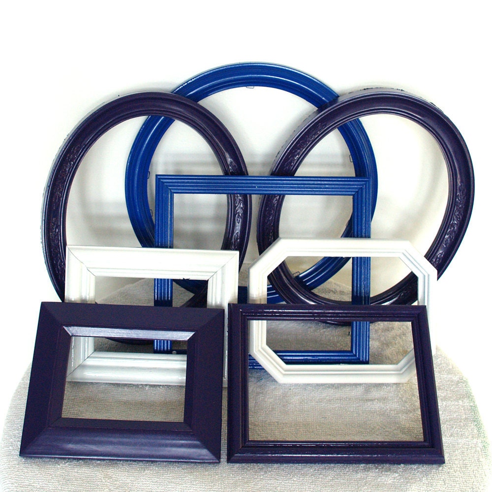 Frames - Etsy Sale - Medium Sized Painted Frames - Eclectic Royal Love - blue and purple