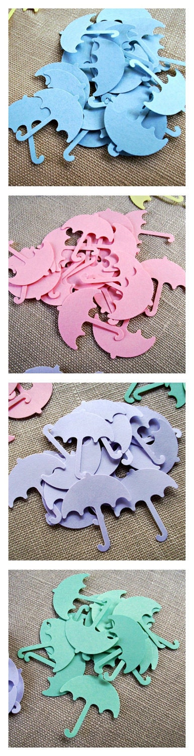 Rainy Day Confetti - Cloud, Raindrop, Umbrella Shower Party Decorations, 200 Pieces