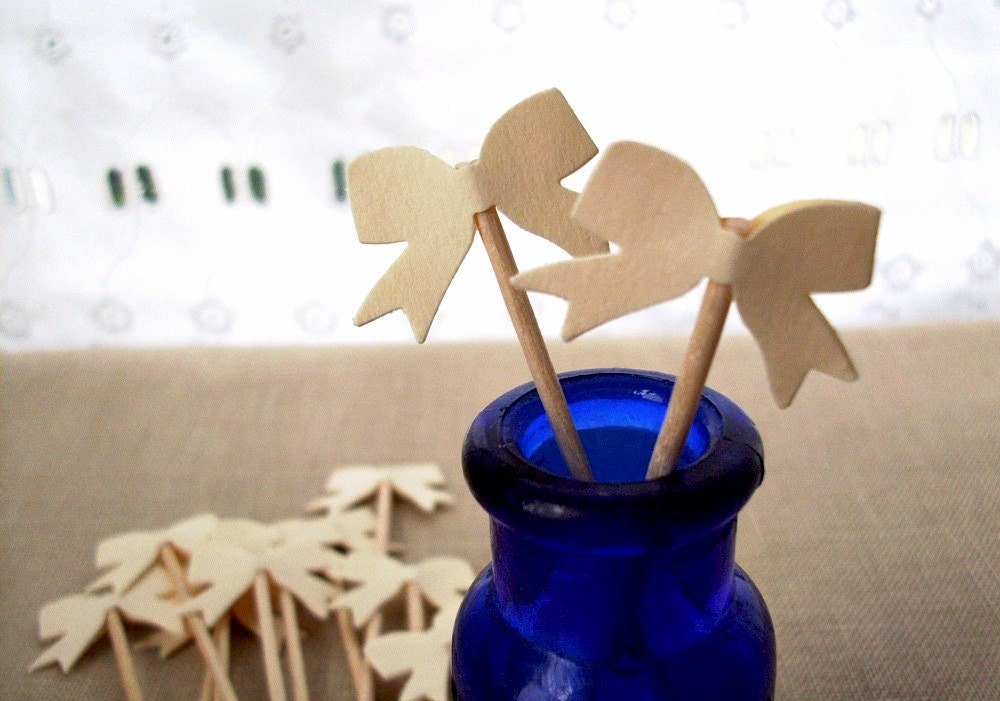 Lovely Bow Cake Toppers Party Decorations