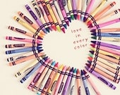 heart love photograph / crayons, color, rainbow, personalize, valentine's day / love in every color / 8x10 fine art photo