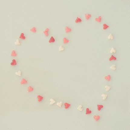 valentines day heart photograph / love, valentine, romantic, pastel, candy, pink, blue / heart of hearts / 8x8 fine art photo