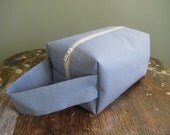 Toiletry bag for men- blue menswear from upcycled materials