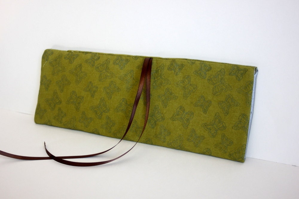 Flat or curling iron cozy- green butterfly