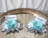 Bride and Groom Paper Flower Place Cards