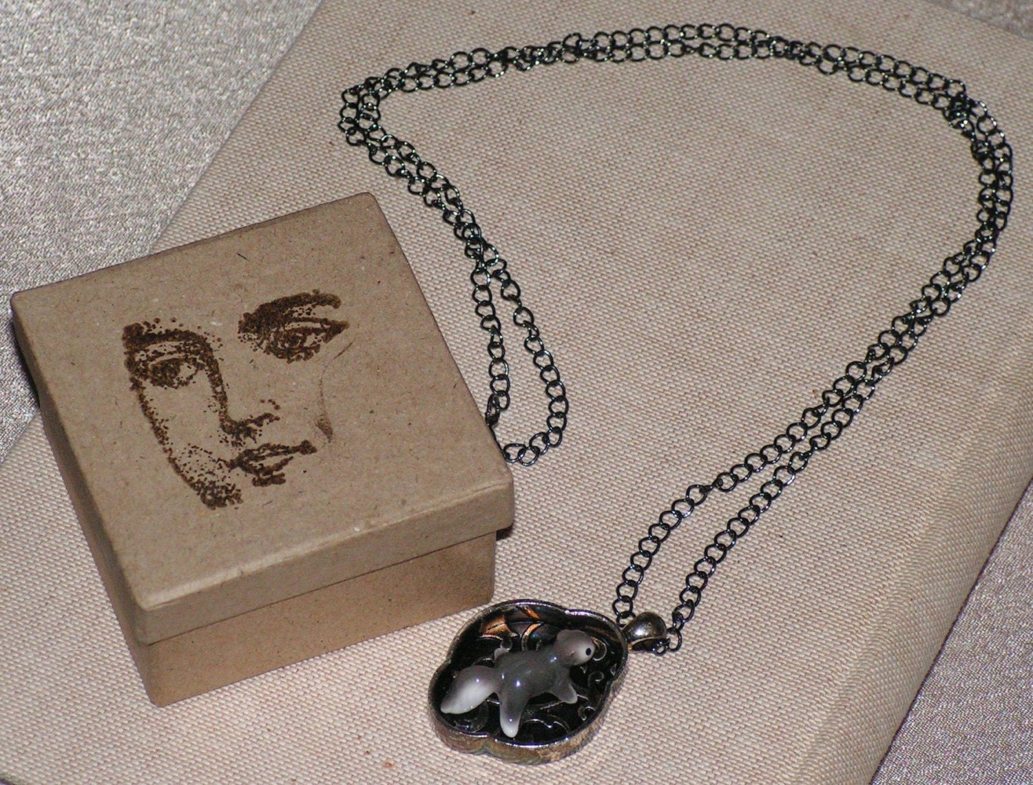 Tiny Ceramic Squirrel Necklace