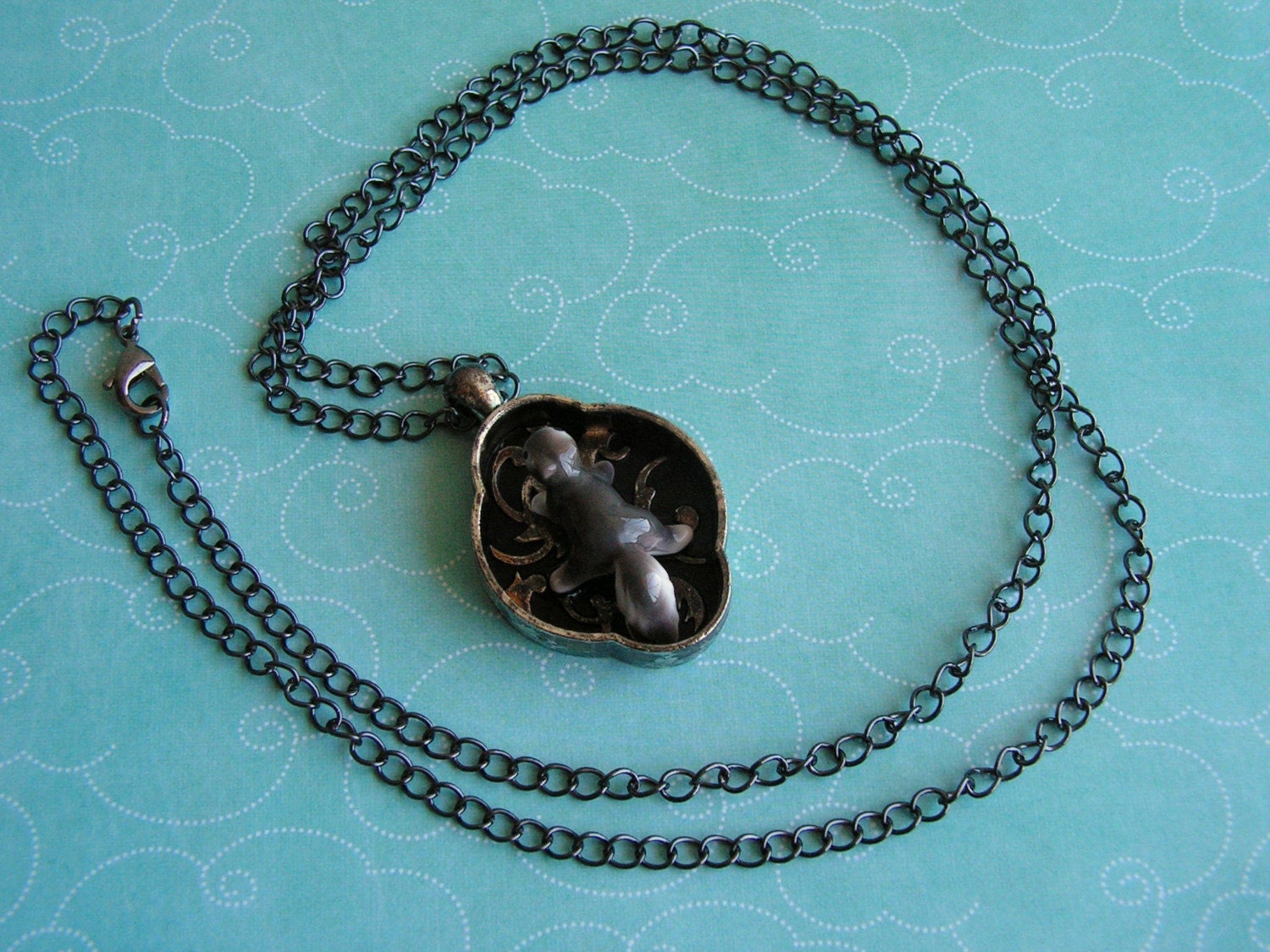 Tiny Ceramic Squirrel Necklace