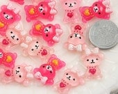 20mm Pink Bear Resin Cabochons - 8 pc set