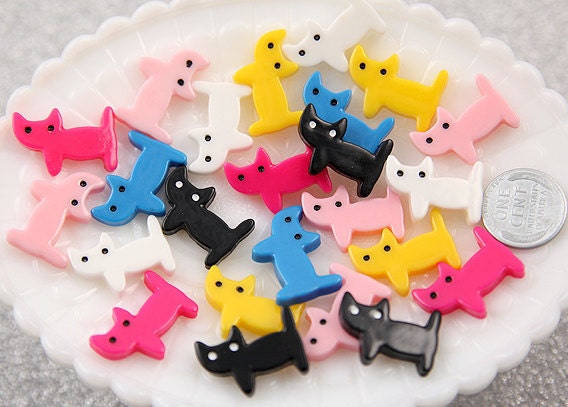 23mm Little Kitty Resin Cabochons - 8 pc set