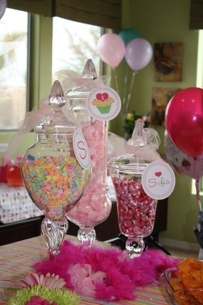 PRINTABLE 4 INCH Party Circles - Sweet Cupcake Birthday Collection in Bright Colors - DIY by The TomKat Studio
