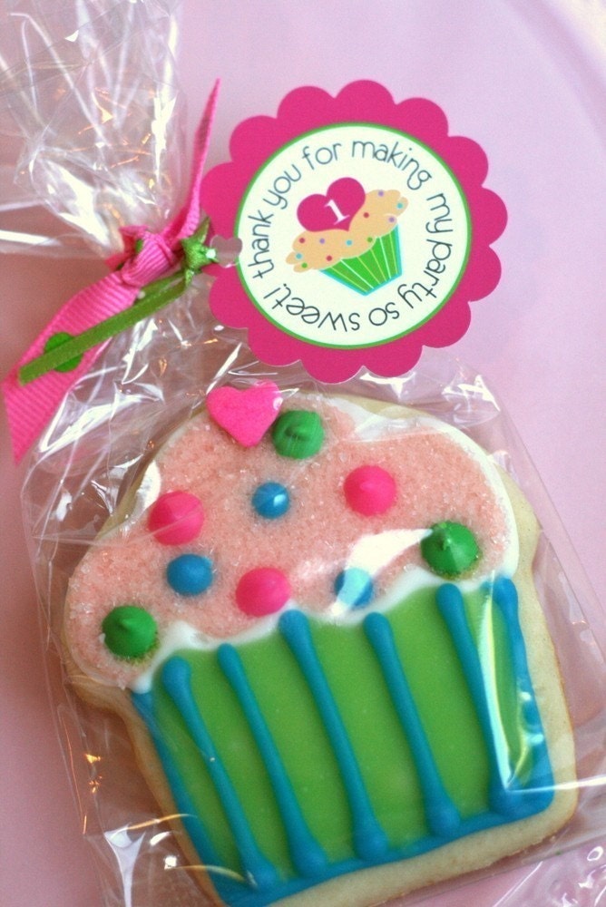 PRINTABLE Favor Tags - Sweet Cupcake Birthday Collection in Bright Colors - DIY by The TomKat Studio