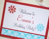 Snowflake Christmas Party - Printable Welcome Sign - The TomKat Studio